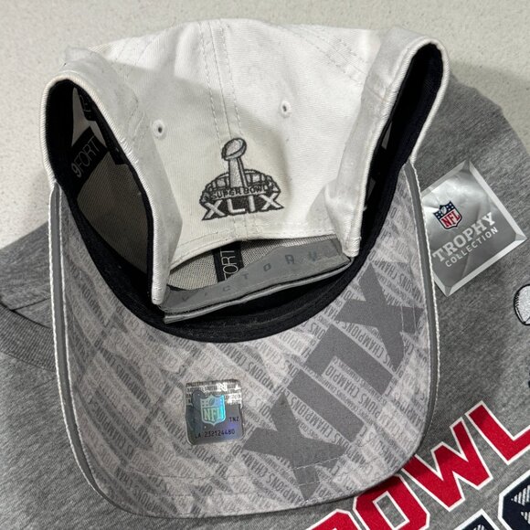 NFL NEW ENGLAND PATRIOTS SUPER BOWL XLIX (49) 2014 LONG SLEEVE TEE SHIRT & HAT - Picture 7 of 7